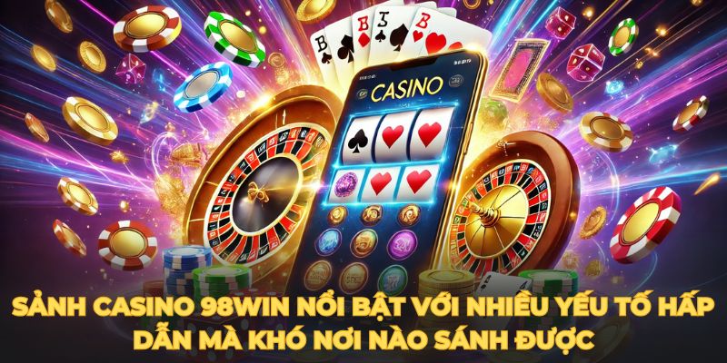 Sảnh casino 98win nổi bật với nhiều yếu tố hấp dẫn